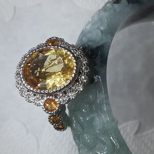 925 Genuine Citrine, Maderia Citrine & White Zircons.PRICE IS FIRM.
